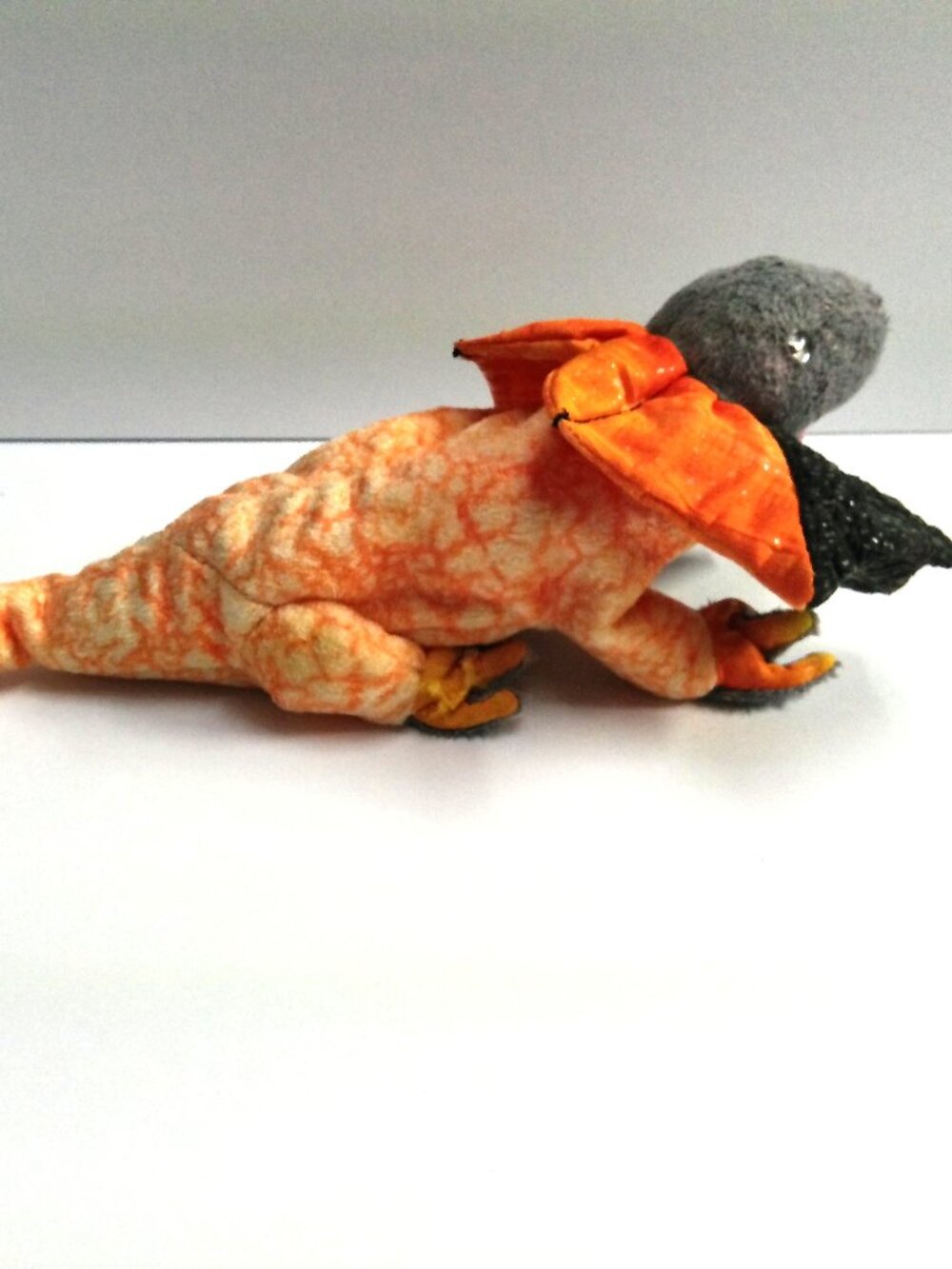TY Beanie Baby Slayer the Frilled Lizard Dragon 2000 Retired 11" Long Orange